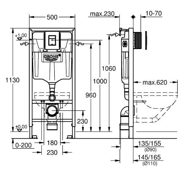 Laufen Kartell Rimless toiletpakke inkl. sæde m/soft-close, cisterne og mat sort betjening Laufen Kartell Rimless toiletpakke inkl. sæde m/soft-close, cisterne og mat sort betjening