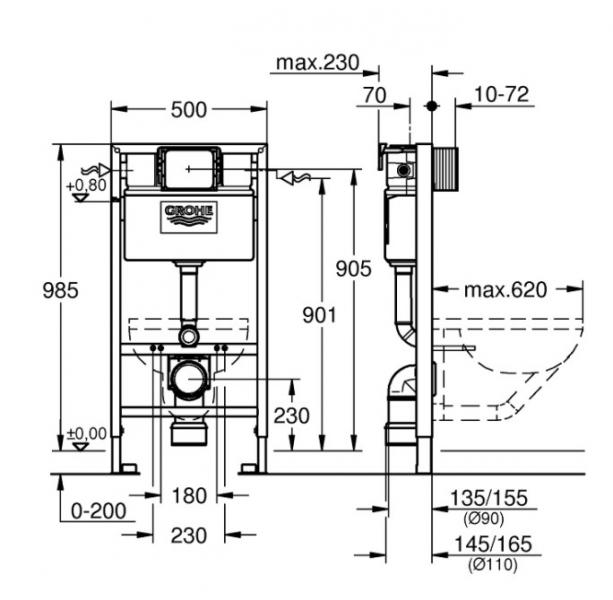 Ideal Standard Tesi toiletpakke inkl. sæde m/soft-close, mellem cisterne og hvid betjening Ideal Standard Tesi toiletpakke inkl. sæde m/soft-close, mellem cisterne og hvid betjening