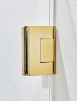 Hafa Infinity bruseniche m/fast væg - Klar glas - Messing - 90x90 cm Hafa Infinity bruseniche m/fast væg - Klar glas - Messing - 90x90 cm