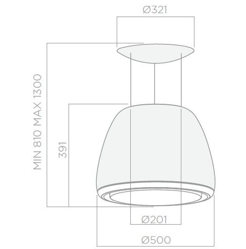 Eico Édith Classic frithængende wirehængt emhætte - Mat hvid Eico Édith Classic frithængende wirehængt emhætte - Mat hvid