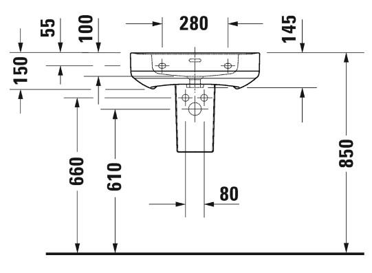 Duravit Soleil 55 håndvask t/væg Duravit Soleil 55 håndvask t/væg
