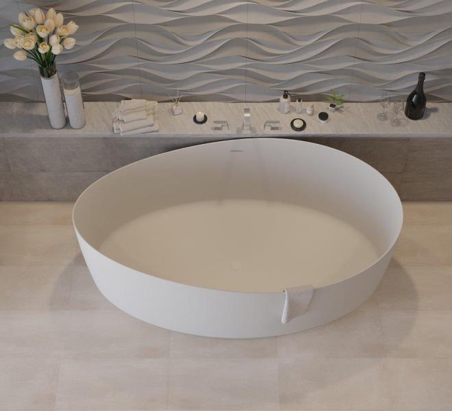 Ideavit Solidharmony fritst&aring;ende badekar 1750 x 1000 mm - Mat hvid