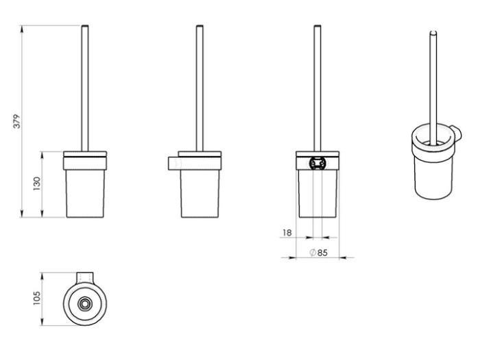 Hefe Piren s&aelig;t af badtilbeh&oslash;r - Mat sort