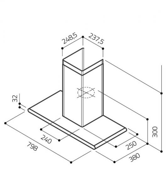 Eico Galaxy P 80 X/N emhætte til vægmontering - Rustfrit stål Eico Galaxy P 80 X/N emhætte til vægmontering - Rustfrit stål