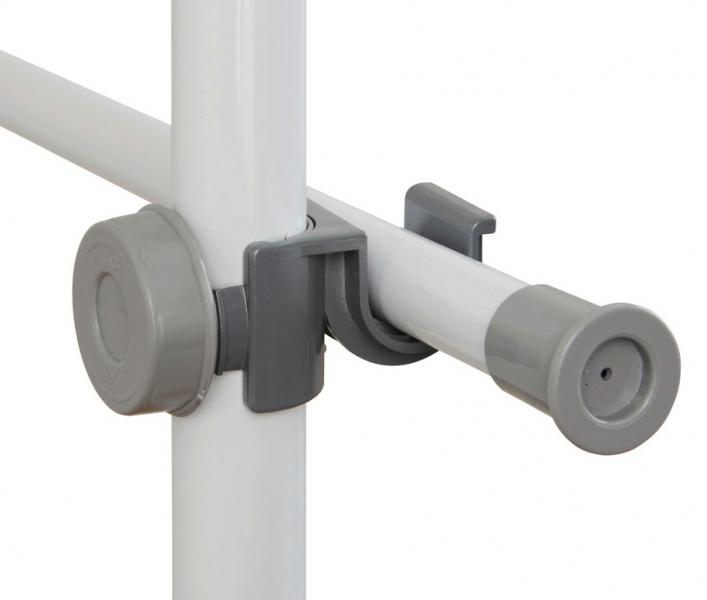 Wenko Hercules teleskopsystem basic til garderobe 75-120 cm - Hvid/Gr&aring;