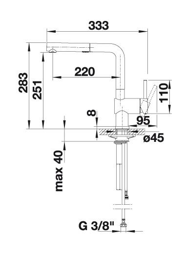 Blanco Linus-S Vario k&oslash;kkenarmatur m/udtr&aelig;k - Krom