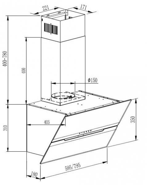 Eico Parma 60 N emh&aelig;tte til v&aelig;gmontering - Sort
