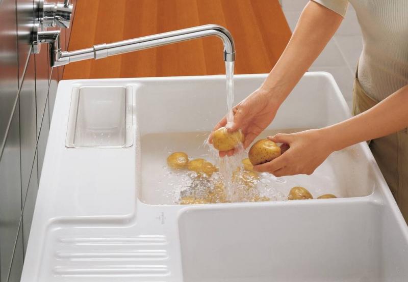 V&B 90 Evier Tradition dobbelt køkkenvask i porcelæn - Ceramic+ V&B 90 Evier Tradition dobbelt køkkenvask i porcelæn - Ceramic+