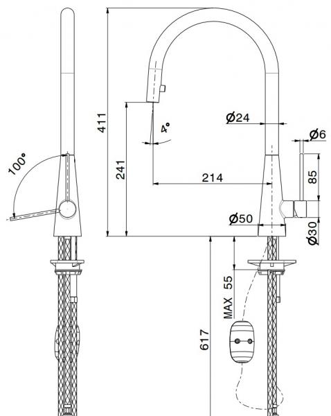 Cassøe Newform Conico køkkenarmatur m/udtræk - Antracit granit Cassøe Newform Conico køkkenarmatur m/udtræk - Antracit granit