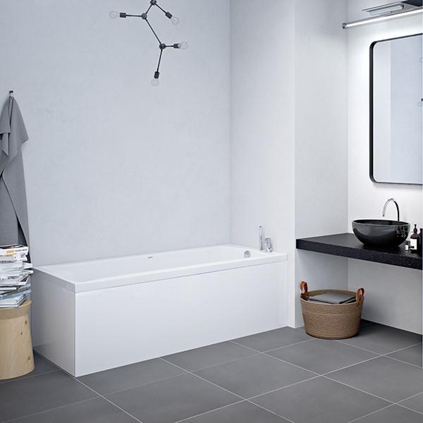 Str&oslash;mberg Delta badekar t/indbygning - 140 x 70 - 1 rygl&aelig;n