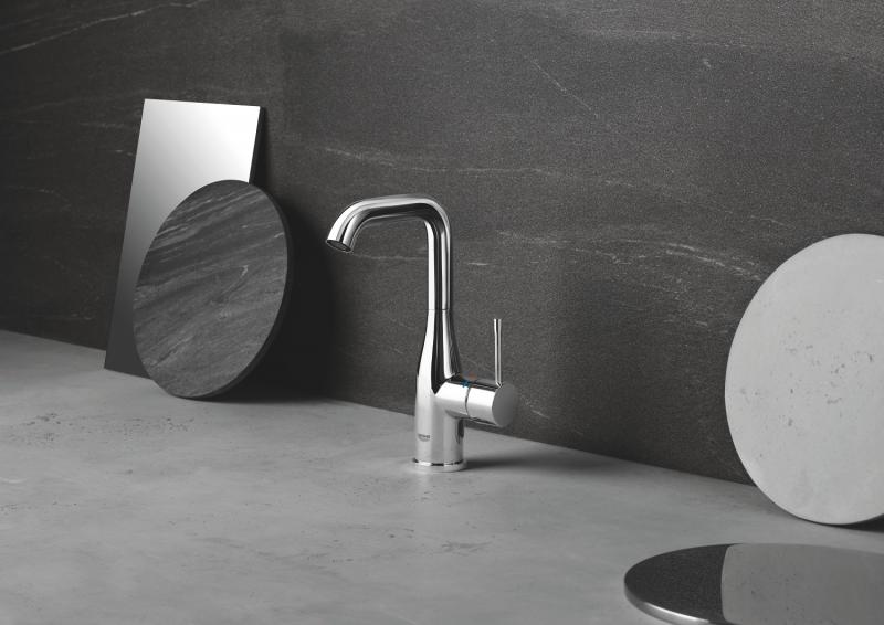 Grohe Essence New L håndvaskarmatur m/bundventil og svingtud - Børstet hard graphite Grohe Essence New L håndvaskarmatur m/bundventil og svingtud - Børstet hard graphite