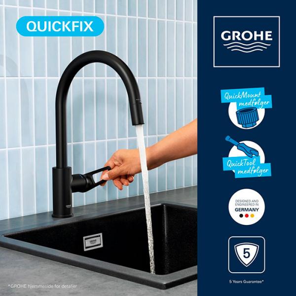 Grohe StartLoop køkkenarmatur m/udtræk - Mat sort Grohe StartLoop køkkenarmatur m/udtræk - Mat sort