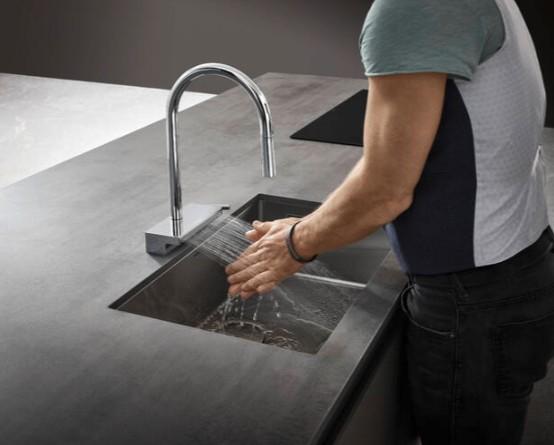 hansgrohe Aquno Select M81 k&oslash;kkenarmatur U-tud m/udtr&aelig;k og brus - Krom