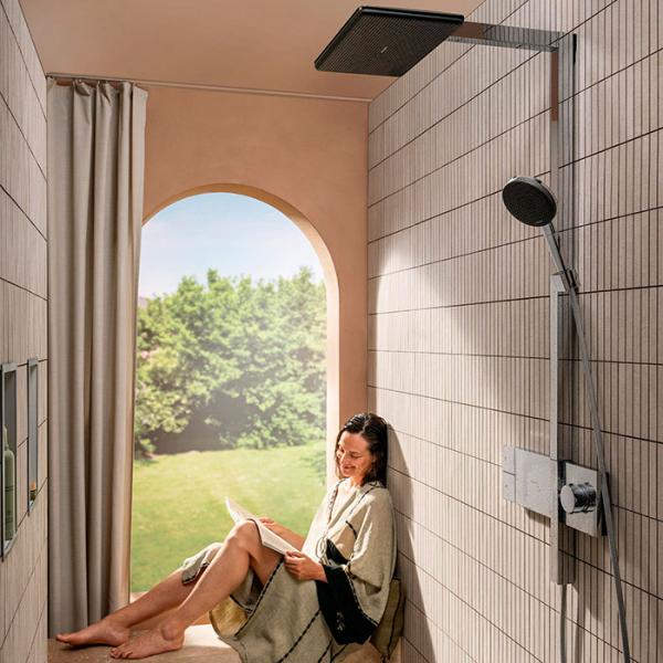 hansgrohe Raindance Alive Q Showerpipe 200/340 1jet m/ShowerSelect Comfort og EcoSmart - Krom
