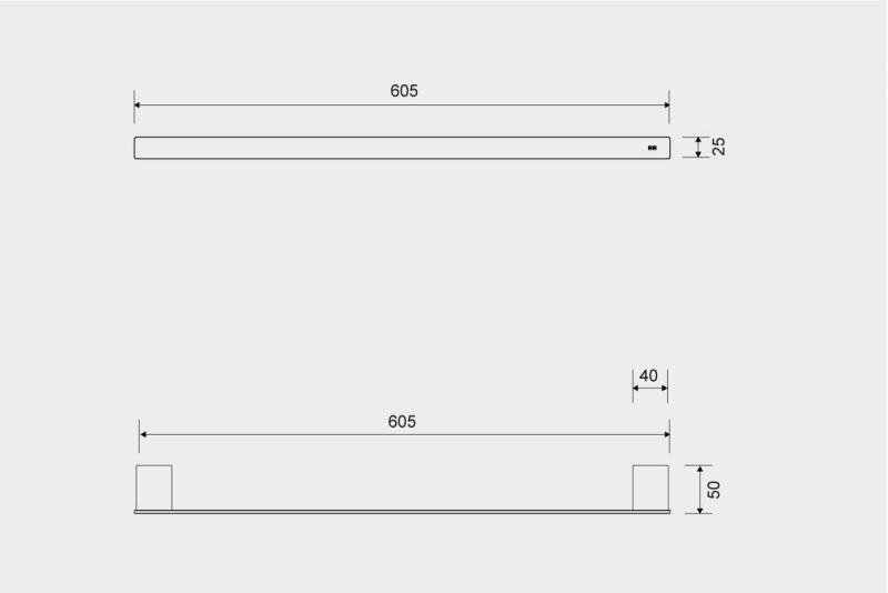 Unidrain ReFrame håndklædestang - 600 - Børstet stål Unidrain ReFrame håndklædestang - 600 - Børstet stål