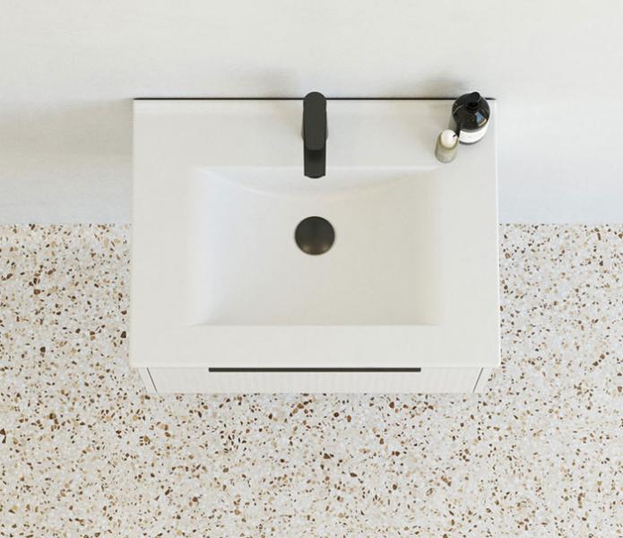 Dansani Mido+ Classic 61 møbelsæt m/Amber vask og 1 skuffe - Striber/mat sand Dansani Mido+ Classic 61 møbelsæt m/Amber vask og 1 skuffe - Striber/mat sand