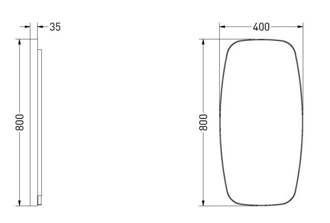Sanibell Ink SP30 superellipse spejl m/backlight, varme og sensor 40 x 80 cm - Børstet gunmetal Sanibell Ink SP30 superellipse spejl m/backlight, varme og sensor 40 x 80 cm - Børstet gunmetal
