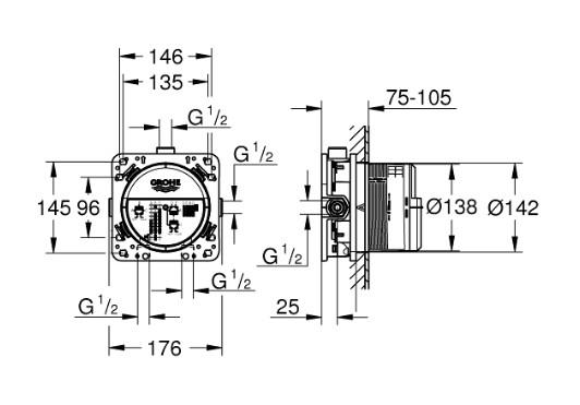 Grohe SmartControl komplet brusesystem m/SmartActive hovedbruser til indbygning - Børstet Hard Graphite Grohe SmartControl komplet brusesystem m/SmartActive hovedbruser til indbygning - Børstet Hard Graphite