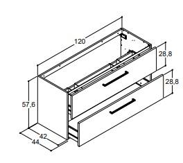 Dansani Mido+ 120 m&oslash;bels&aelig;t m/Amber dobbelt h&aring;ndvask - Varm eg