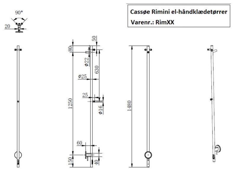 Cass&oslash;e Rimini h&aring;ndkl&aelig;det&oslash;rrer - B&oslash;rstet messing