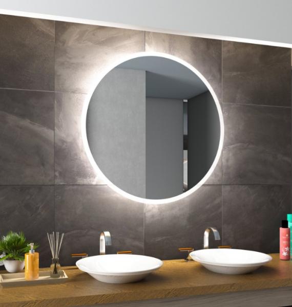 Sandra rundt spejl m/integreret LED lys og backlight - Ø80 cm Sandra rundt spejl m/integreret LED lys og backlight - Ø80 cm