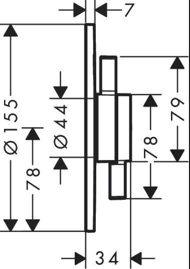 hansgrohe DuoTurn Tecturis komplet badekararmatur t/indbygning - Krom hansgrohe DuoTurn Tecturis komplet badekararmatur t/indbygning - Krom