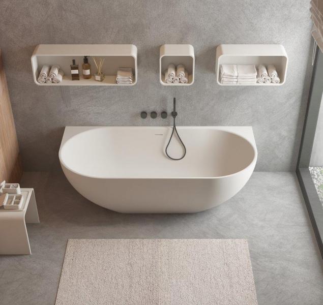 Ideavit Solidnova back-to-wall badekar 1800 x 800 mm - Mat hvid Ideavit Solidnova back-to-wall badekar 1800 x 800 mm - Mat hvid