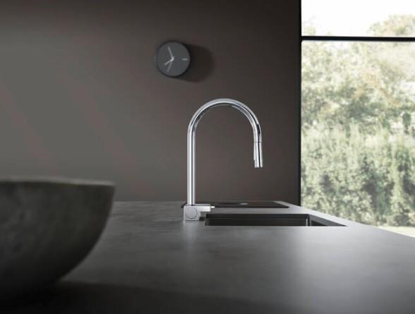 hansgrohe Aquno Select M81 k&oslash;kkenarmatur U-tud m/udtr&aelig;k og brus - Krom