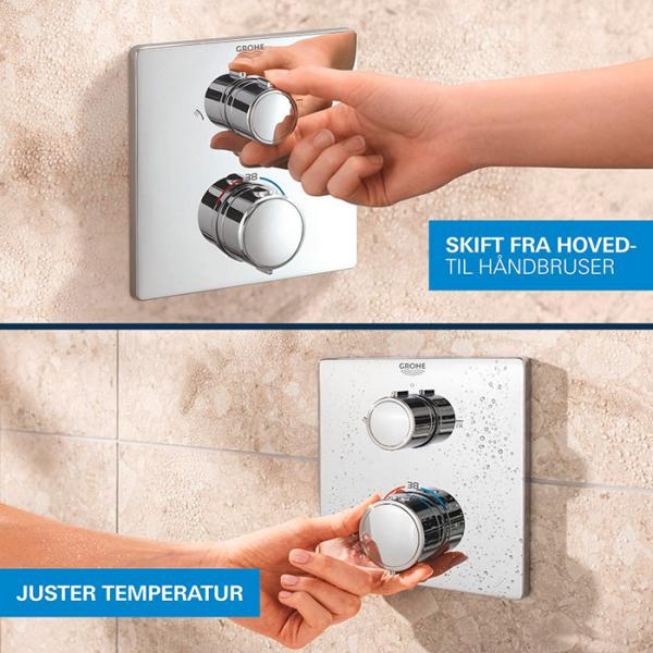 Grohe Precision Cube 310 komplet brusesystem til indbygning - Krom Grohe Precision Cube 310 komplet brusesystem til indbygning - Krom