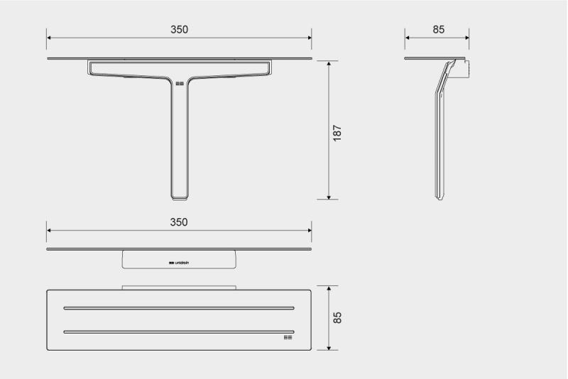 Unidrain ReFrame s&aelig;behylde med bruseskraber - Poleret st&aring;l