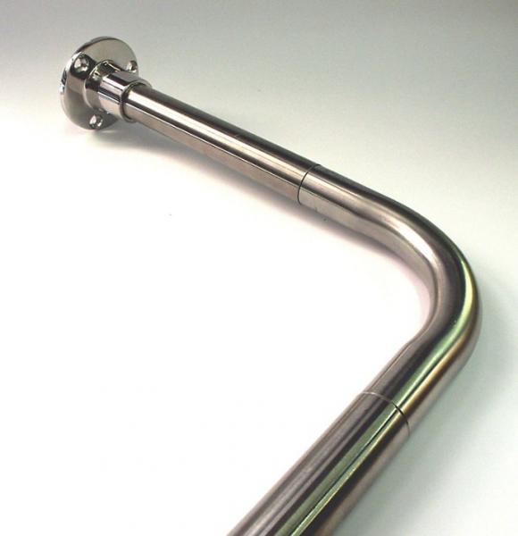 Van Der P Forhængstang 100x200cm m/2 vægflanger - Rustfri stål Van Der P Forhængstang 100x200cm m/2 vægflanger - Rustfri stål