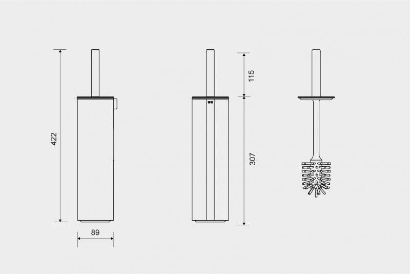 Unidrain ReFrame toiletb&oslash;rste til gulv - Kobber