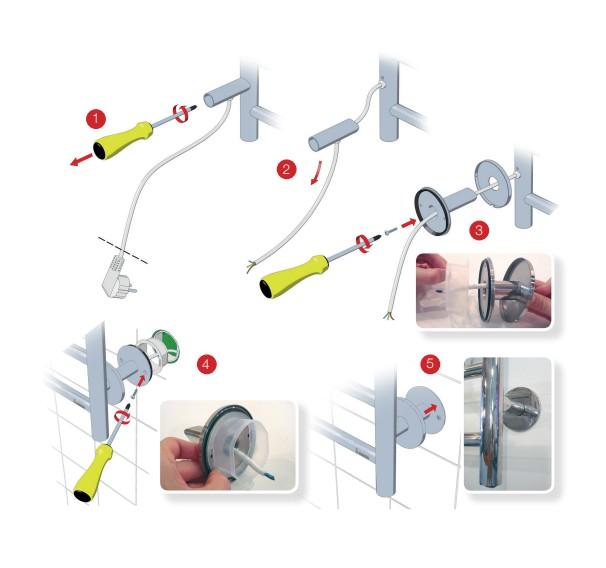 Smedbo Dry h&aring;ndkl&aelig;det&oslash;rrer til el - 172 cm - Poleret rustfrit st&aring;l