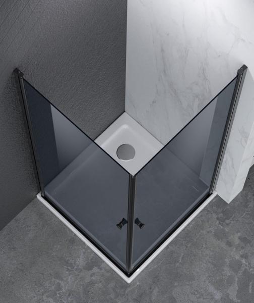 Nortiq brusehjørne 90x90 - Mørkt glas/mat sort Nortiq brusehjørne 90x90 - Mørkt glas/mat sort