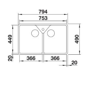 Blanco Villae Farmhouse 80 dobbelt køkkenvask i porcelæn Blanco Villae Farmhouse 80 dobbelt køkkenvask i porcelæn