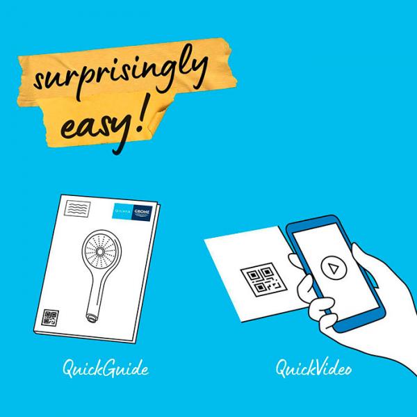 Grohe Vitalio Comfort 110 h&aring;ndbruser 2 sprays inkl. bruseslange