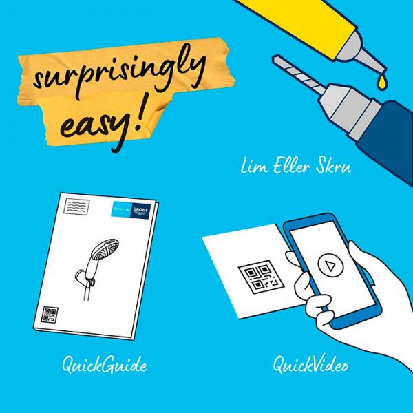 Grohe Vitalio Comfort 110 brusesæt 2 sprays inkl. brusehylde Grohe Vitalio Comfort 110 brusesæt 2 sprays inkl. brusehylde